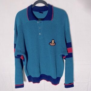 Vintage Gant The Rugger Blue Red Wool Knit Sweater S Preppy Old Money Academia